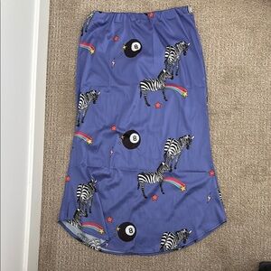 Blue Zebra Print Skirt